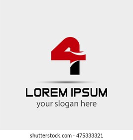 Abstract icons for number 4 logo
