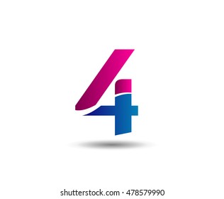 Abstract icons for number 4 logo
