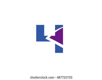 Abstract icons for number 4 logo
