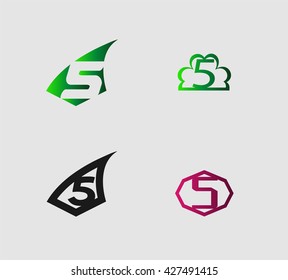 Abstract icons for number 5 logo
