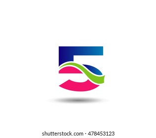 Abstract icons for number 5 logo
