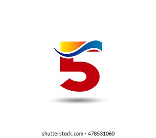 Abstract icons for number 5 logo
