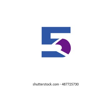 Abstract icons for number 5 logo
