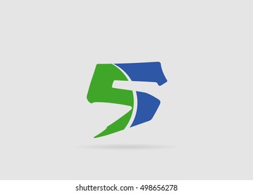 Abstract icons for number 5 logo
