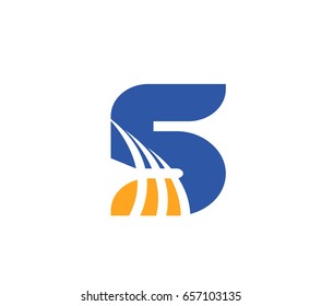 Abstract icons for number 5 logo
