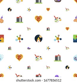 abstract icons pattern seamless. Included editable flat Quilling, space exploration, seafood, castle, Business networking, Painting, Puzzle icons. abstract icons for web and mobile.
