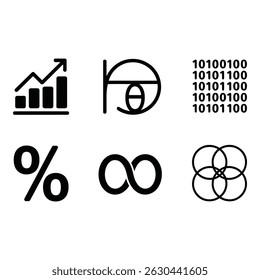Abstract Icons Representing Growth Data and Infinity