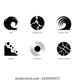 Abstract Icons Representing Natural Phenomena