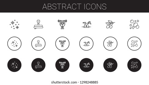 abstract icons set. Collection of abstract with stars, snake, monkey, phantom, olive, bubbles. Editable and scalable abstract icons.