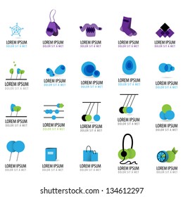 Abstract Icons - Set - Isolated On White Background - Vector Illustration, Graphic Design Editable For Your Design. Logo Symbols