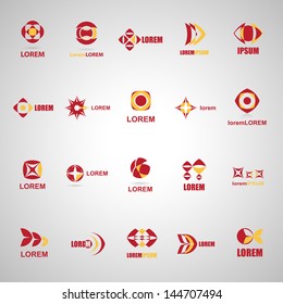 Abstract Icons Set - Isolated On Gray Background - Vector Illustration, Graphic Design Editable For Your Design. Abstract Logo