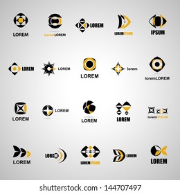 Abstract Icons Set - Isolated On Gray Background - Vector Illustration, Graphic Design Editable For Your Design. Abstract Logo