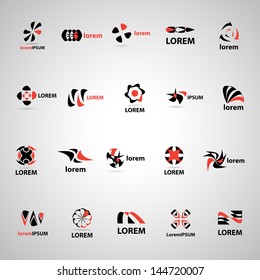 Abstract Icons Set - Isolated On Gray Background - Vector Illustration, Graphic Design Editable For Your Design. Abstract Logo