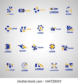 Abstract Icons Set - Isolated On Gray Background - Vector Illustration, Graphic Design Editable For Your Design. Abstract Logo
