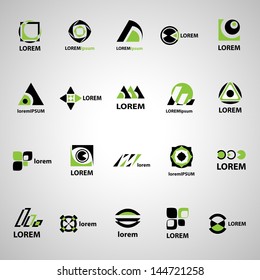 Abstract Icons Set - Isolated On Gray Background - Vector Illustration, Graphic Design Editable For Your Design. Abstract Logo