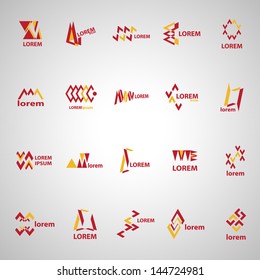 Abstract Icons Set - Isolated On Gray Background - Vector Illustration, Graphic Design Editable For Your Design. Abstract Logo