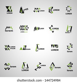 Abstract Icons Set - Isolated On Gray Background - Vector Illustration, Graphic Design Editable For Your Design. Abstract Logo