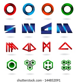 Abstract Icons Set - Isolated On White Background - Vector Illustration, Graphic Design Editable For Your Design. Abstract Logo