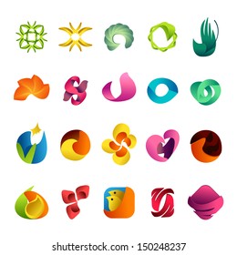 Abstract Icons Set - Isolated On White Background - Vector Illustration, Graphic Design Editable For Your Design. 