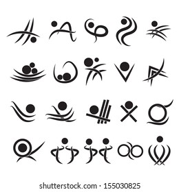 Abstract Icons Set - Isolated On White Background - Vector Illustration, Graphic Design Editable For Your Design.