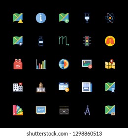 abstract icons set with plus sign, map and science vector set
