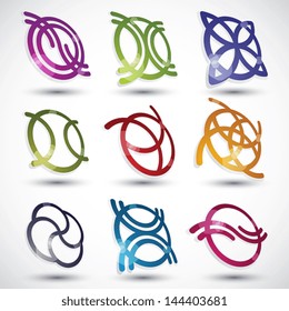Abstract icons set, symbols vector collection.