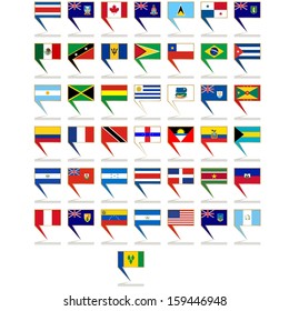Abstract icons signs depicting flags of different countries. The illustration on a white background.