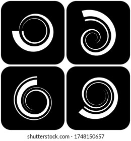Abstract icons in spiral shape. Design elements set. Vector art.