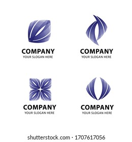 abstract icons that are round, and square with gradations of color for a brand or company
