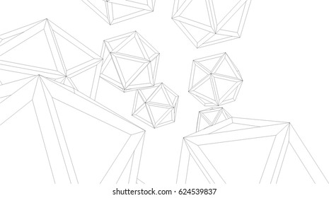 abstract icosahedron background