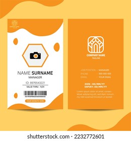 Abstract Id Card Design, Identity Card Template Vector Office Id Card Layout, Employee Id Card for Your Business or Company
