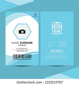 Abstraktes ID-Kartendesign, Vektor-Office-ID-Kartenlayout für die Identity Card-Vorlage, Personalausweiskarte für Ihr Unternehmen oder Ihr Unternehmen