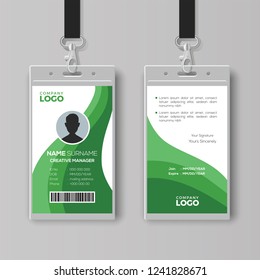 Abstract ID Card Template with Green Details