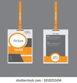 Abstract id card template modern beautiful orange tone