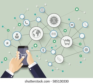 abstract  idea background. Concept for your business. e-commerce concept. can be used for your business,book cover, template, banner , presentation .vector illustration