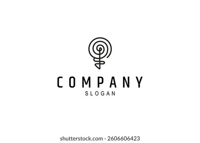 abstract idea bulb logo with linear design style