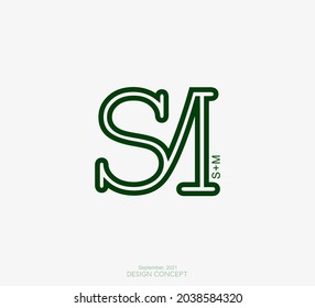 Abstract idea combination letter S and M in logo design for identity, business and symbol. EPS 10 Vector