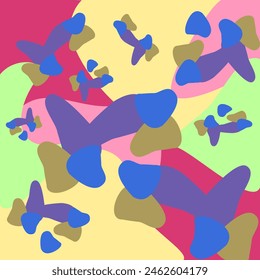Abstract idea of freeform plane with multicolor. Grunge light pastel colors ink glow aquarelle smudge illustration. Paper textured pattern for vintage design, retro card. Water color random effect.