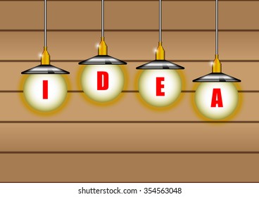 Abstract IDEA Light Bulb (Hanging lamp) Vector Design 