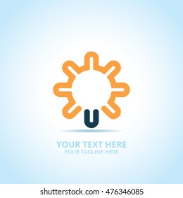 Abstract idea logo, design concept, emblem, icon, flat logotype element for template.