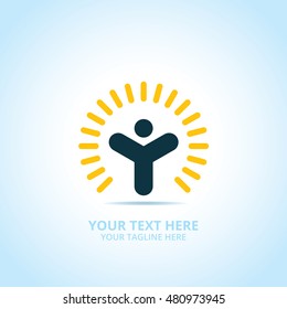 Abstract idea logo, design concept, emblem, icon, flat logotype element for template.
