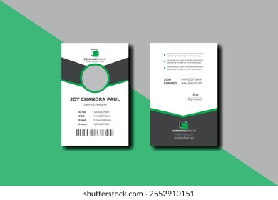  Diseño Abstractas de la Plantilla de la tarjeta de identidad con el archivo listo para imprimir. Diseño creativo y minimalista de la tarjeta de identidad .Vector. Moderna colección de iconos coloridos. Id. de empleado. 