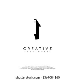 abstract IJ logo letter in shadow design concept