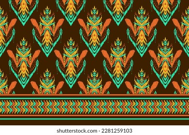 arte de ikat abstracto sin fisuras patrón bordado folclórico azteca geométrico, geométrico étnico, bordado paisley de Ikat africano. Navajo, patrón sin fisuras, tradicional, con motivos tribales, vector abstracto.
