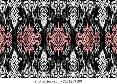 Abstrakte Kat-Kunst nahtlose Muster Folk-Stickerei aztec geometrische Kunst, geometrische ethnische, afrikanische Ikat-Paisley-Stickerei. Navajo, nahtloses Muster traditionelle, Stammesmotive abstrakte Vektorgrafik.