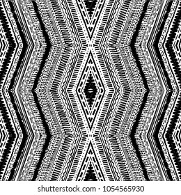 Abstract Ikat and boho style handcraft fabric pattern. Traditional Ethnic design for clothing and textile background, carpet or wallpaper