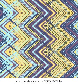 Abstract Ikat and boho style handcraft fabric pattern. Traditional Ethnic design for clothing and textile background, carpet or wallpaper