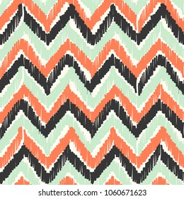 Abstract Ikat and boho style handcraft fabric pattern. Traditional Ethnic design for clothing and textile background, carpet or wallpaper