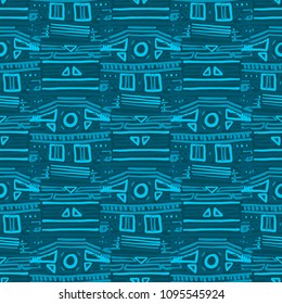 Abstract Ikat and boho style handcraft fabric pattern. Traditional Ethnic design for clothing and textile background, carpet or wallpaper
