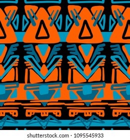 Abstract Ikat and boho style handcraft fabric pattern. Traditional Ethnic design for clothing and textile background, carpet or wallpaper